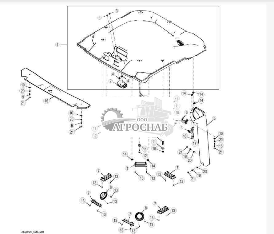 Обшивка потолка с воздухопроводом (винил) ( 